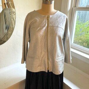 Silver Jacket with zip Front
